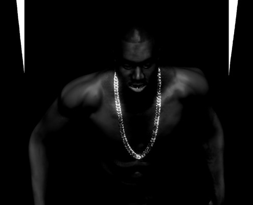 Screenshot from Kanye West's Black Skinhead video, for which Speech Graphics supplied facial animation.